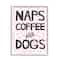 Stupell Industries Naps Coffee Dogs Daily Essentials Pink Cheetah Print Framed Wall Art